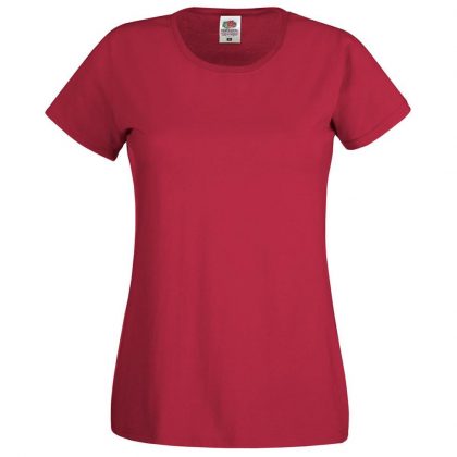 Damska Koszulka Lady-fit Original Fruit Of The Loom - T-shirt - 145g/m² - Kolor Ciemny Czerwony sklep BHP