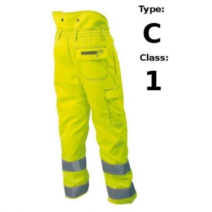 Antyprzecięciowe Ostrzegawcze Spodnie Dla Pilarzy Francital Arbois - Typ C Klasa 1 - EN381-5 EN471 - Kolor Żółty sklep BHP