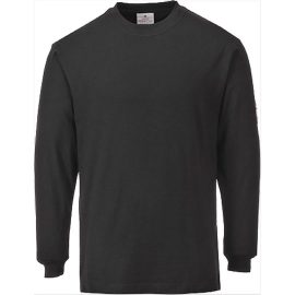 Antystatyczny Trudnopalny T-shirt z Długim Rękawem Portwest Modaflame FR11 - Czarny - EN1149-5 EN11612 IEC61482-2 sklep BHP