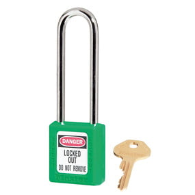 Zielona Kłódka Bezpieczeństwa Z Przedłużoną Obręczą 76mm Master Lock Zenex 410LT sklep BHP