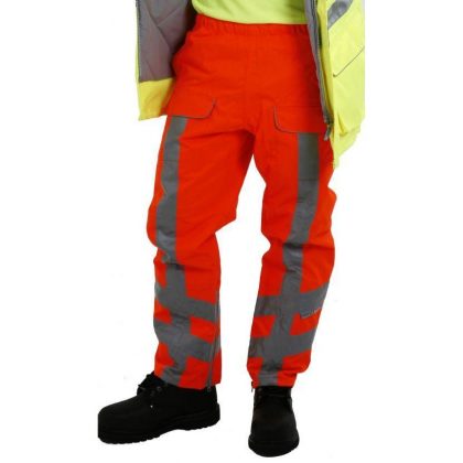 Wodoodporne spodnie Hi-Vis koloru pomarańczowego Pulsar - EN471 EN343 & GO/RT 3279 - PR503 sklep BHP