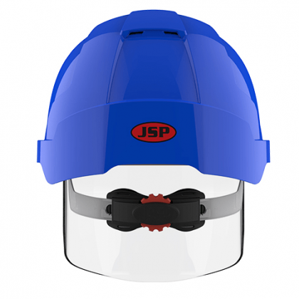 JSP - Całkowicie nowy niebieski hełm ochronny EVO VISTAshield - wentylowany -EN397 sklep BHP