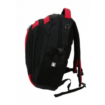 Czerwony plecak posiadający kieszenie na laptopa oraz tablet wodoodporny - 20 x 45 x 20cm - BB801-BR sklep BHP