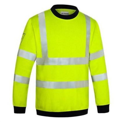 Bluza odblaskowa koloru żółtego, zmniejszająca palność chroniąca przed łukiem elektrycznym - EN11612 EN1149 EN61482 i EN471 - SS052