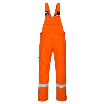 Bizflame Plus spodnie z szelkami koloru pomarańczowego - Regularne nogawki - EN11612 EN11611 EN 1149-5 IEC 61482 - FR27ORR