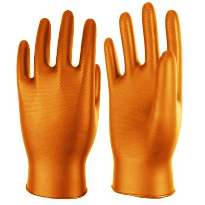Jednorazowe rękawiczki z nitrylu pomarańczowego - Bez pudrowe - EN374 i EN420: 2003 + A1: 2009 - 50 szt - DG-MAXIM-OR