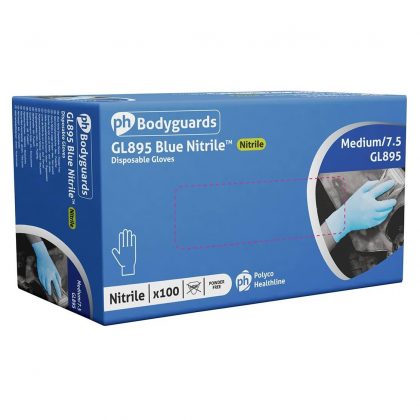Bezpudrowe nitrylowe rękawiczki jednorazowe GL895 - 100 sztuk