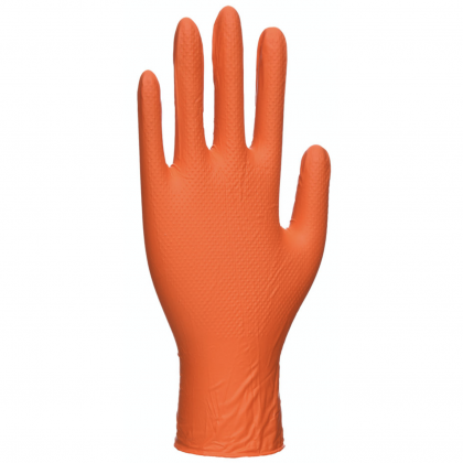 Pomarańczowe rękawice Portwest A930 nitrylowe jednorazowe HD - 100 sztuk