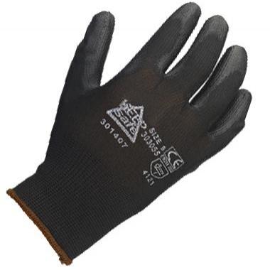 Rękawice z powłoką PU - Czarne - EN 388 (4121)