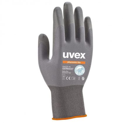 Szare rękawice ochronne UVEX Phynomic Lite - Bezpieczne dla żywności - EN388 (3121)