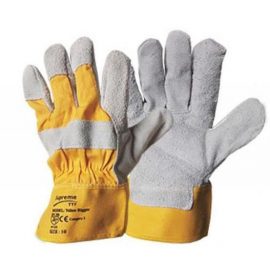 Rękawice robocze z skóry koloru żółtego - EN 388 KAT II (4133) - YELRIGGER