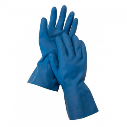 Rękawice robocze z gumy naturalnej z wykrywalnym metalem - niebieskie - 12 par - 467-S881-X64-PP